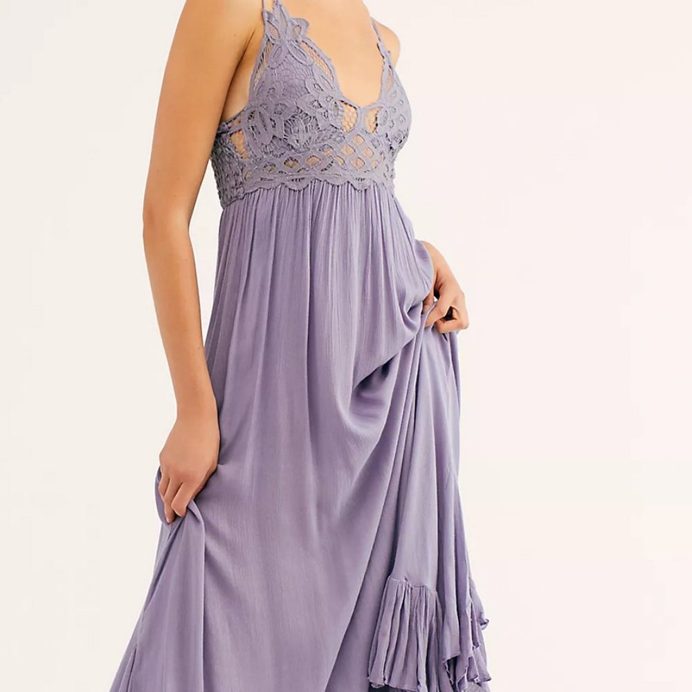 NWT Beautiful Free People One Adella Maxi Slip.  Size: Medium Color: Slate